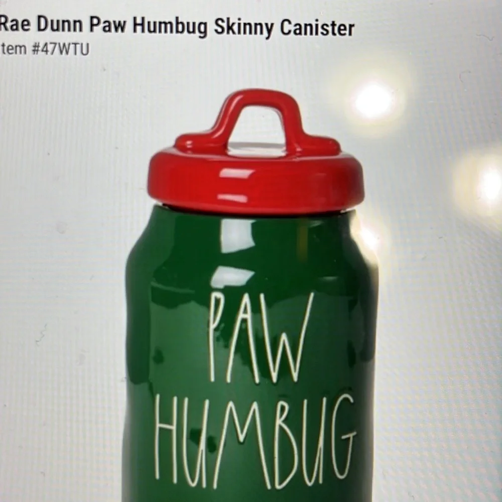 Rae Dunn PAW HUMBUG Skinny canister NEW BNIB Pet